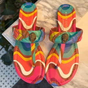 New never worn no box Kurt Geiger Kensington T Bar colorful signature sandals.